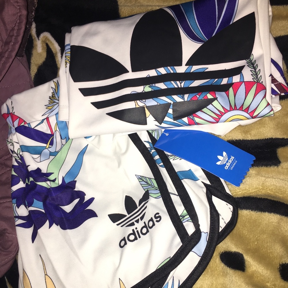 Floral Adidas Set - Shirt and Shorts